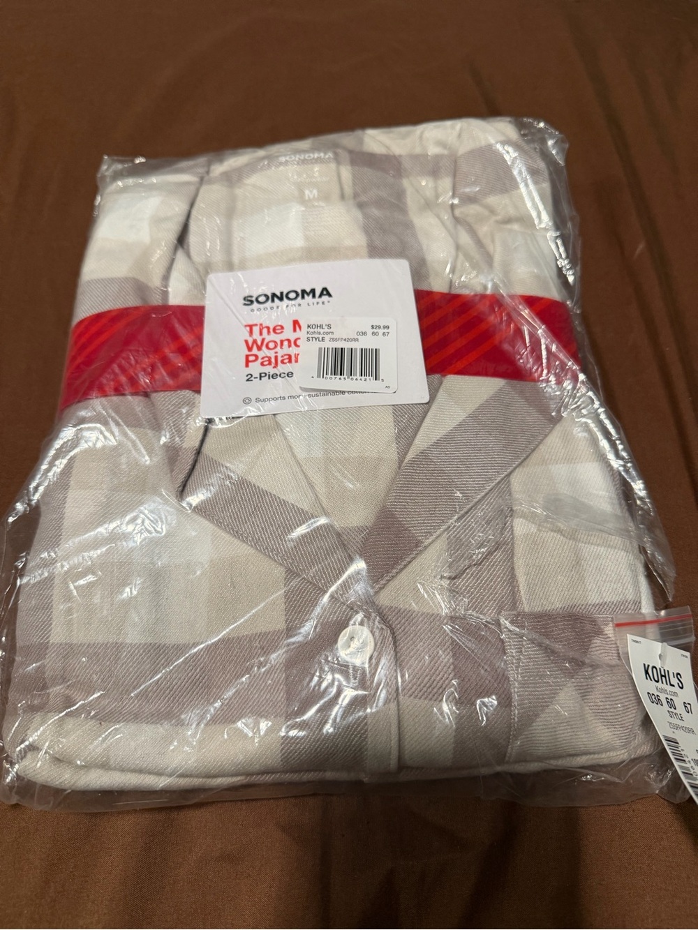 NWT Sonoma Goods For Life Women’s 2-Piece Plaid Pajama Set Medium